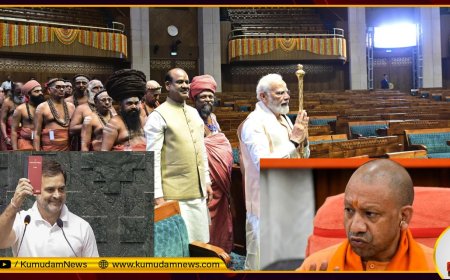 நாடாளுமன்றத்தில் செங்கோலை அகற்றச் சொன்ன எதிர்க்கட்சிகள்... தமிழ் கலாசாரத்தை அவமதிப்பதாக பாஜக குற்றச்சாட்டு!